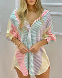 Striped Button Front