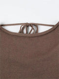 lace up knit top with trumpet