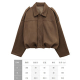 Fongt Velvet Loose Spring Girl Casual Blouse Zipper Fashion Bomber Jacket 2025 Bat Sleeve Texture
