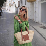 Summer Loose Holiday Fruit Green Slanted Shoulder
