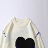 Heart Catcase Embroidered Sweater-Outfit