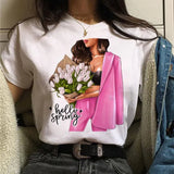 Women Sunflower Girl Printed T