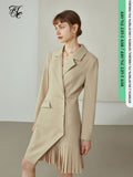 Dresses For Women Solid Color Irregular Suit Dress Long Sleeve 2021 Autumn New Temperament Professional Skirt