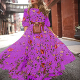Fongt Spring New Digital Print Dress Dress Holiday Dress Women's