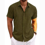 Fongt Men's Linen Short-Sleeved T-Shirts For Free-Fitting Sweatshirts For Men's Short-Sleeved Cotton Shirts Beach Plus-Size Men's Short-Sleeved
