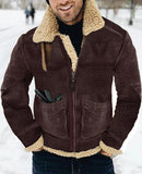 Fongt New Fur One Men's Coat Thick Lamb Hair Medium Long Imitation Leather Jacket Seven Color Eight Yards