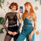 New Mesh Printing Sun Moon Long-Sleeved