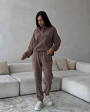Fongt New Casual Jacket Suit Women's Solid-Colored Velvet Trousers Two-Set