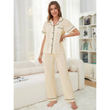 Fongt Women's Spring Solid Color Short-Sleeved Trousers Home Clothes Two Sets Of Female OZON-Outfit