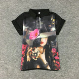 Summer New Floral Short Sleeve Vintage Blouse Turn Down Collar Shirt Blusas Feminino Ladies Blouses Womens