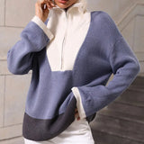 Zipper Knitted Pullover Women's Sweater Autumn Winter Long-sleeved Women Pullovers 2022 Fashion Turtleneck