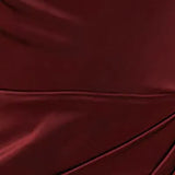 Satin Dress Spaghetti Strap Split Ruched Cowl Neck 2 Layer Elastic Zipper Midi Dress Elegant Sexy Dresses for Women