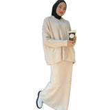 Fongt 2025 New Women's Solid-Color Hooded Knitwear Set