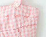 Pink Plaid Strap Top-Outfit