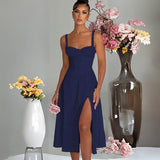 Fongt Spring And Summer New Fashion Leisure Tie To Repair The Fork With High-End Dress Woman