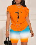 Summer Independent Station Fashion And Leisure Design Pin Digital Printing Set-Outfit