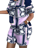 Fongt Women's Spring And Summer Explosion Short-Sleeved Two-Set Printed Commuter