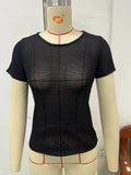 Fongt New Sexy Mesh Gauze Breathable Sports Translucent Short-Sleeved Female Jacket-Outfit