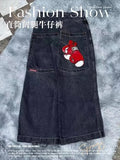 Hiphop New Spring Hip-Hop Style Straight Jeans With Loose Broad Legs-Outfit