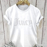 Summer Juicy Diamonds Print Tshirt Women Round Neck Short Sleeve Top Female Pattern Harajuku Tshirt 2022 New