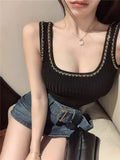 Knitted Sling Vest Woman 2025 Spring And Summer Under The Bottom Of The Small Fragrant Woven Chain Wearing A Short