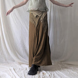 Fongt Is A Vintage Style Irregular Paste Splicing Long Fishtail Skirt Temperament Babes Niche Design Open Skirt