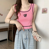 Sexy Sweet Embroidered Ice Vest Women Summer New Exterior Design Slings Tidly Sleeveless