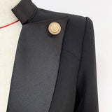 QUALITY Newest 2023 Designer Blazer Jacket Women's Single Button Satin Collar