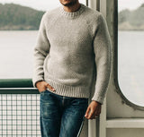 Fongt And Winter New Fashion Retro Men's Solid Color Casual Round Collar Jumper Sweater Men's