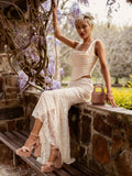 Summer Sleeveless 2 Piece Sets Womens Outfits Elegant Formal Events Wedding Guest Dresses Sexy Cropped Top and Skirt-Outfit