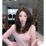 Fongt Wind Pure Desire To Cultivate Long-Sleeved Top Soft Pink Knitted Shirt Women 2025 Early Autumn New