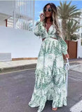 Ruffle Party Long Sleeve Maxi