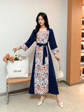 Minority Age-Reduced Printed Fairy Skirt 2024 New V-Neck Slim A-Shaped Dress For Spring And Summer-Outfit