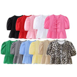 Fongt 2025 New Women's Leopard Print Short-Sleeved Shirt