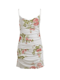 Backless Floral Mesh Mini Dress-Outfit