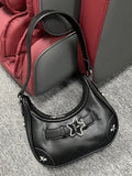 Star Embellish Pu Leather Shoulder Bag-Outfit