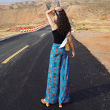 New Spring And Summer 2023 Real Silk Wide-Leg Pants Fashion Print Shows Thin And Versatile Straight Casual Pants-Outfit