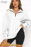 Loose Hoodies Women 2023 Winter Autumn Zip Long Sleeve Oversized Pullover Tops Solid Hoodie Korean Fashion Y2K