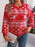 Fongt Shooting 2025 Autumn And Winter Christmas Deer Pattern Long-Sleeved Jacket Sweater Women's Clothing