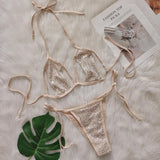 Fongt 2024 New Bikini Sexy Split Sequin Swimsuit With Hollow Out Beach