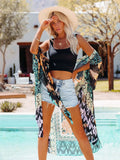Fongt Women's New Holiday Beach Burqa Chiffin Print Cardigan Shawl Shawl 2271