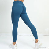 Fongt Fitness Pants Women No Embarrassment Line Yoga Pants High Waist Hip Pants Elastic Tight Sports Yoga Pants-Outfit