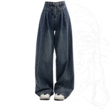 Stitch Details Patchwork High Waist Jeans-Outfit