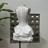 Vintage Charming Lady Splicing Flower Dress Sleeveless Birthday Party