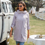 women's jacket spring 2022 Long fashion hooded trench coat for women High quality windproof zipper coats woman