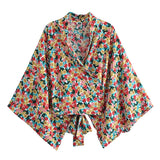 Print Collar Batwing Sleeve Bohemian