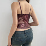 Print Slim Mesh Halter Top 2024 Spring And Summer New Hot Girls Sexy Low-Chested Bare-Back Vest-Outfit