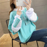Cotton embroidery letter Casual Harajuku Oversized