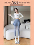 Fongt Pocket Fake Two Yoga Pants Large-Size High-Rise Sunscreen Skirts Thin Sports Wear Outside The Bottom