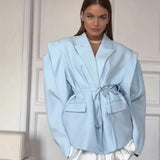 Fongt Women's Explosive Temperament Commuting Belt Strap Shoulder Blazer